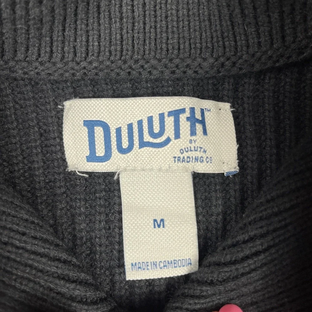 Duluth Brigadier Shawl Collar Sweater‎ Mens Medium Blue Heavy Chunky Outdoor